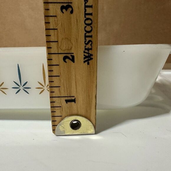 Fire King ANCHOR HOCKING 1.5Q Casserole Dish Atomic Star Candle Glow 432 Vintage - Picture 9 of 9